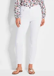 7/8-Jeans BELLA mit Strasssteinen - weiss - Gr. 20 von Goldner Fashion