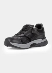 Hallux-Sneaker mit Glitzer-Schnürsenkeln - schwarz - Gr. 38,5 von Goldner Fashion