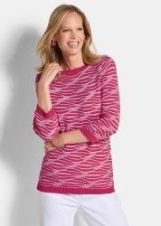 Strickpullover mit Wellenmuster - pink / gemustert - Gr. 21 von Goldner Fashion