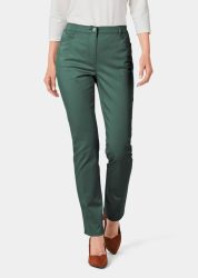 Satin-Baumwollhose LOUISA - dunkelgrün - Gr. 48 von Goldner Fashion