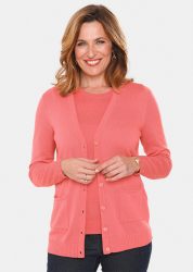 Klassisches Stricktwinset - koralle - Gr. 19 von Goldner Fashion