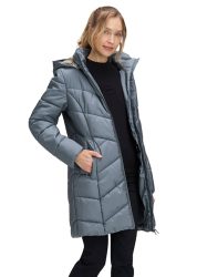Lange Outdoorjacke mit 2-Wege-Reissverschluss - mint - Gr. 40 von Goldner Fashion