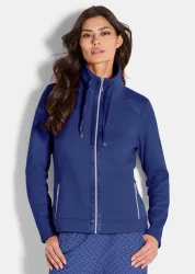 Sweatjacke mit Satin-Bändern - royalblau - Gr. 19 von Goldner Fashion