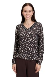 Shirt aus Baumwolle und Modal - braun / beige - Gr. 40 von Goldner Fashion