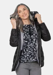 Wärmende Steppjacke mit dezentem Schimmer - schwarz - Gr. 22 von Goldner Fashion