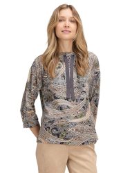 Sweatshirt mit Paisley-Print - beige / taupe - Gr. 48 von Goldner Fashion