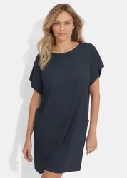 Legeres Strandkleid aus glatter Funktionsware - schwarz - Gr. M von Goldner Fashion