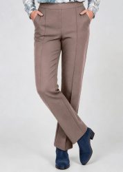 Hose CARLA aus weichem Jersey-Flanell - taupe - Gr. 27 von Goldner Fashion