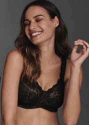 BH ohne Bügel mit Spitze - schwarz - Gr. 105 D von Goldner Fashion