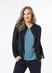 Blouson mit Stehkragen - marine - Gr. 22 von Goldner Fashion