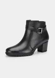 Stiefeletten aus Glattleder mit Zierelement - schwarz - Gr. 36 von Goldner Fashion