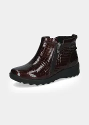 Wasserabweisende Stiefeletten aus echtem Leder - bordeaux - Gr. 38 von Goldner Fashion