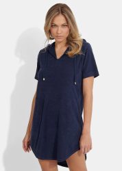 Frotteekleid mit Kapuze - marine - Gr. 22/23 von Goldner Fashion