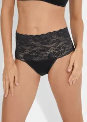 Taillenslip aus Bio-Baumwolle im 2er-Pack - schwarz - Gr. 38 von Goldner Fashion
