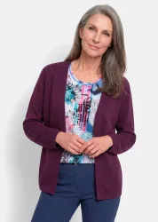 Leichter Cardigan mit Schurwolle - beere - Gr. 21 von Goldner Fashion