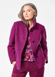 Wollmix Jacke mit Stehkragen - beere - Gr. 44 von Goldner Fashion