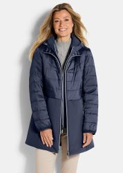 Steppmantel mit Softshell-Einsatz - marine - Gr. 19 von Goldner Fashion