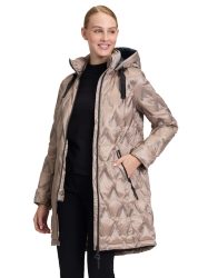 Steppmantel mit Reissverschlusstaschen - taupe - Gr. 44 von Goldner Fashion