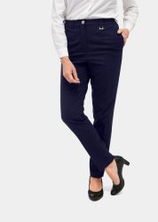 Bequeme Hose LOUISA mit Bügelfalte - marine - Gr. 19 von Goldner Fashion