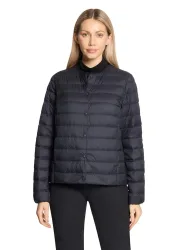 Leichte Daunenjacke mit Druckknöpfen - dunkelblau - Gr. 38 von Goldner Fashion