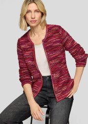 Strickjacke in Multicolor - rot / lila / pink - Gr. 42 von Goldner Fashion