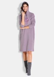 Sweatkleid mit Kapuze - flieder - Gr. 36/38 von Goldner Fashion