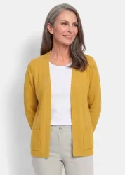 Cardigan aus reiner Baumwolle - honig - Gr. 19 von Goldner Fashion