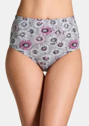 Baumwoll-Taillenslip im Mehrfachpack - grau / lila / weiss - Gr. 38 von Goldner Fashion