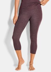 Thermo-Leggings in 3/4-Länge - bordeaux / méliert - Gr. 48 von Goldner Fashion