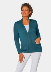 Sportliche Strickjacke - petrol - Gr. 21 von Goldner Fashion