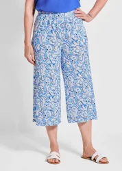 Culotte VERA aus reiner Viskose - royalblau / weiss / gemustert - Gr. 275 von Goldner Fashion