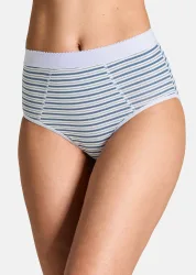 Baumwoll-Hüftslip im Mehrfachpack - blau / weiss / gestreift - Gr. 36 von Goldner Fashion