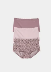 Hüftslip im 3er-Pack - rosé / gemustert - Gr. S von Goldner Fashion
