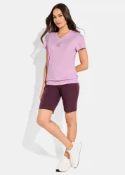 Funktionsshirt mit V-Ausschnitt - rosé - Gr. 44 von Goldner Fashion