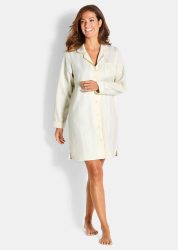 Satin-Nachthemd mit Streifen - cremeweiss - Gr. 40/42 von Goldner Fashion