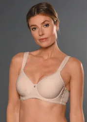 Trageangenehmer BH mit weichem Bügel - beige - Gr. 80 C von Goldner Fashion