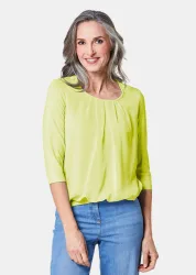 Gepflegtes Shirt in eleganter Blusen-Optik - hellgrün - Gr. 21 von Goldner Fashion