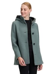 Schurwolljacke in modischer A-Linie - graugrün - Gr. 42 von Goldner Fashion