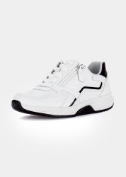 Leder-Sneaker mit Reissverschluss - weiss / schwarz - Gr. 6 von Goldner Fashion