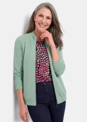 Weiche Jerseyjacke in Blouson-Optik - salbei - Gr. 20 von Goldner Fashion