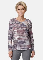Aussergewöhnliches Druckstrickshirt - beere / gemustert - Gr. 24 von Goldner Fashion