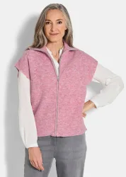 Strickweste mit Reissverschluss - rosé - Gr. 44 von Goldner Fashion