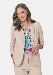 Leichter Jerseyblazer mit höchster Bewegungsfreiheit - stein - Gr. 21 von Goldner Fashion