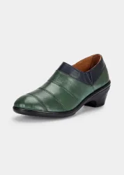 Feminine Pumps aus echtem Leder - grün / blau - Gr. 37 von Goldner Fashion