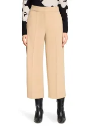 Weite Hose aus Soft-Stretch mit Bügelfalten - beige - Gr. 38 von Goldner Fashion