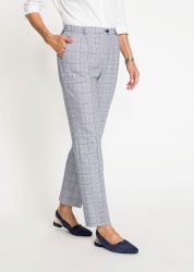 Karohose Classic mit Baumwolle - marine / kariert - Gr. 19 von Goldner Fashion