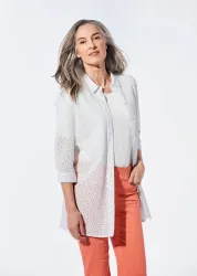 Longbluse mit 3/4-Arm - weiss - Gr. 20 von Goldner Fashion