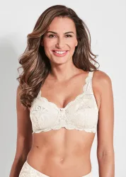 BH ohne Bügel mit Spitze - cremeweiss - Gr. 95 E von Goldner Fashion