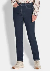 Schmale High-Stretch-Jeans LOUISA - marine - Gr. 20 von Goldner Fashion
