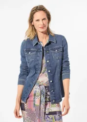 Zeitlose Jeansjacke mit tollen Details - blau - Gr. 19 von Goldner Fashion